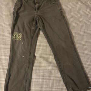 Carhartt Women’s Brown Work Pants with Patch Detail size 4